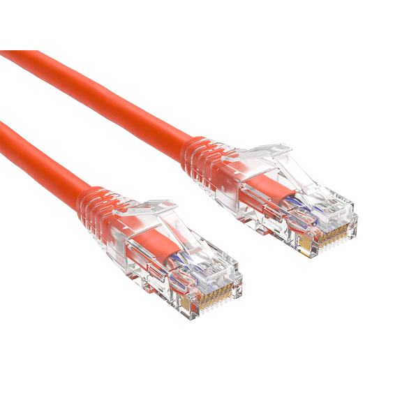 Cable Leader 20ft Cat6 Ethernet Patch Cable with Clear Boot, UTP, Pure Bare Copper, Orange