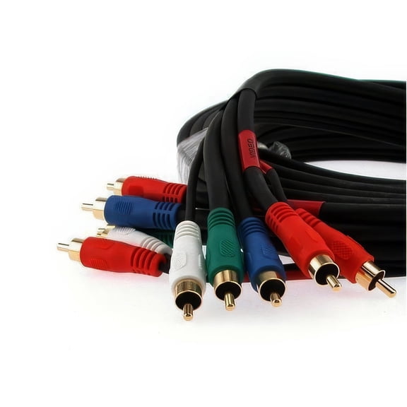 Cable Leader 25ft 5 RCA Male to 5 RCA Male Component Video + Audio Cable