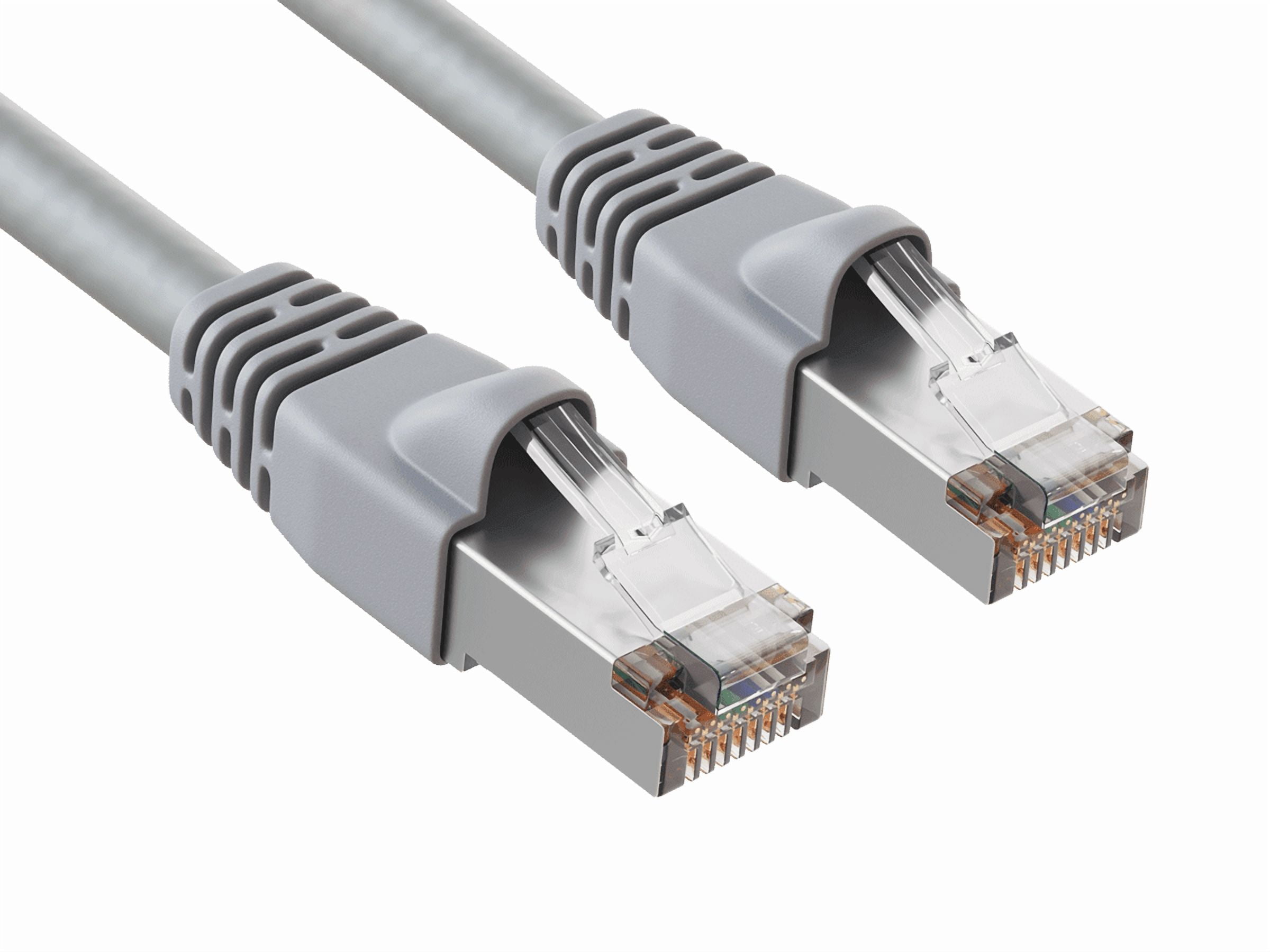 Cable Leader 25ft Cat6 Shielded Ethernet Network Patch Cable STP Snagless 24AWG Bare Copper, Gray