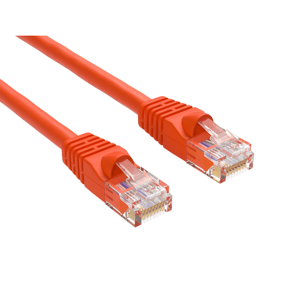 Cable Leader 25ft Cat6 Crossover UTP Ethernet Network Patch Cable Snagless 24AWG Bare Copper, Orange
