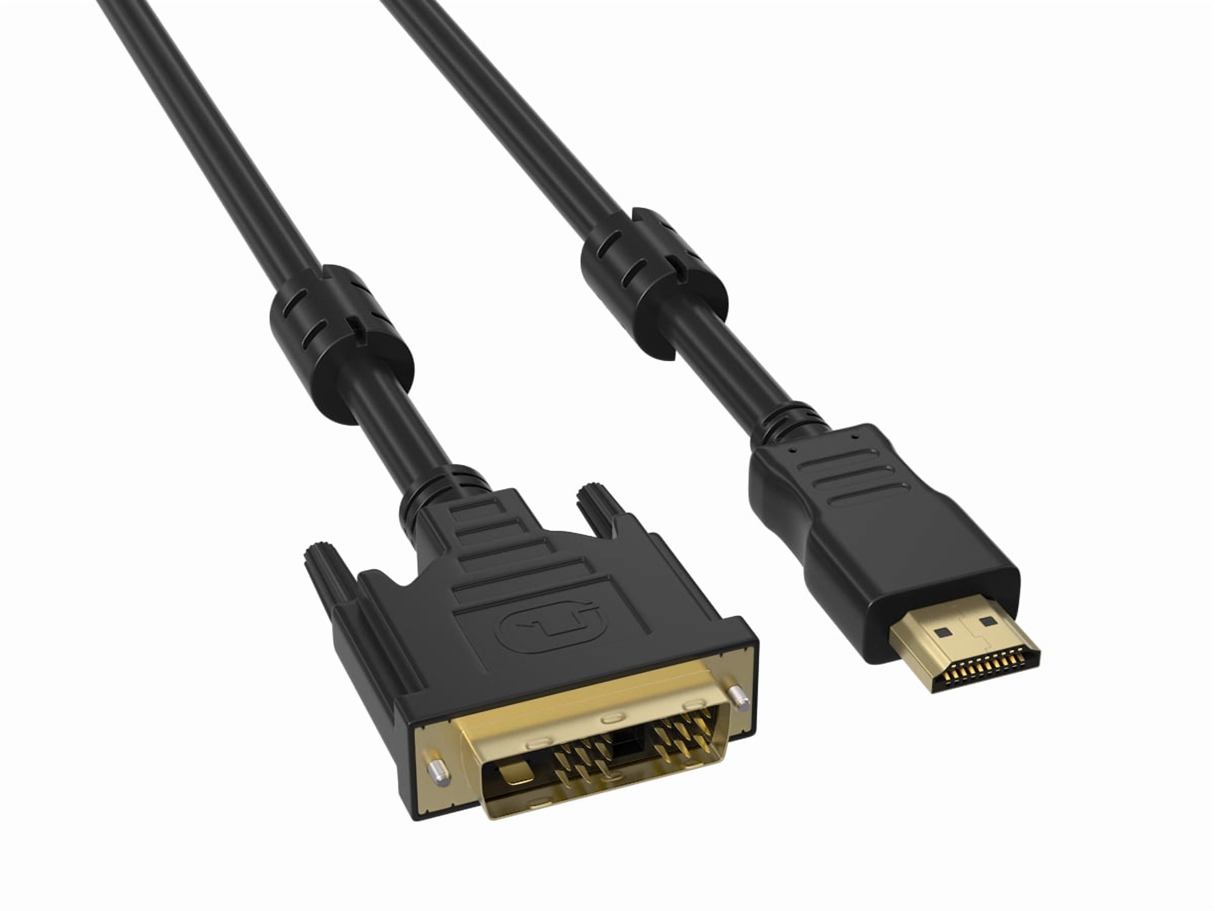 Cable Leader 25ft HDMI to DVI-D Single Link Male to Male Video Monitor Cable, 1080p@60Hz, Gold-Plated, Black