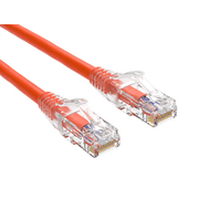Cable Leader 2ft Cat6 Ethernet Patch Cable with Clear Boot, UTP, Pure Bare Copper, Orange