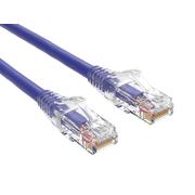 Cable Leader 2ft Cat6 Ethernet Patch Cable with Clear Boot, UTP, Pure Bare Copper, Purple