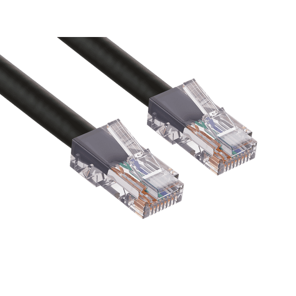 Cable Leader 2ft Cat6 UTP Non-Booted Ethernet Network Patch Cable 24AWG Bare Copper, Black