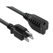 Cable Leader 2ft NEMA 5-15P to 5-15R Heavy Duty Power Extension Cord 16AWG 13A 125V Black
