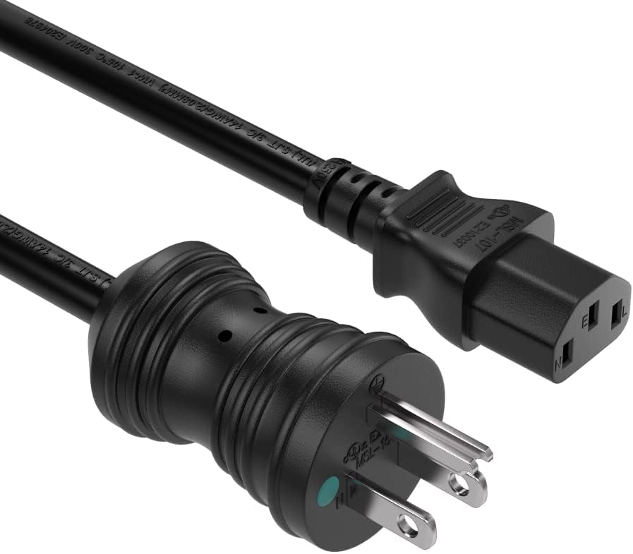 Cable Leader 3 ft 14 AWG North American Hospital Grade Power Cord 515P to IEC320 C13, Black