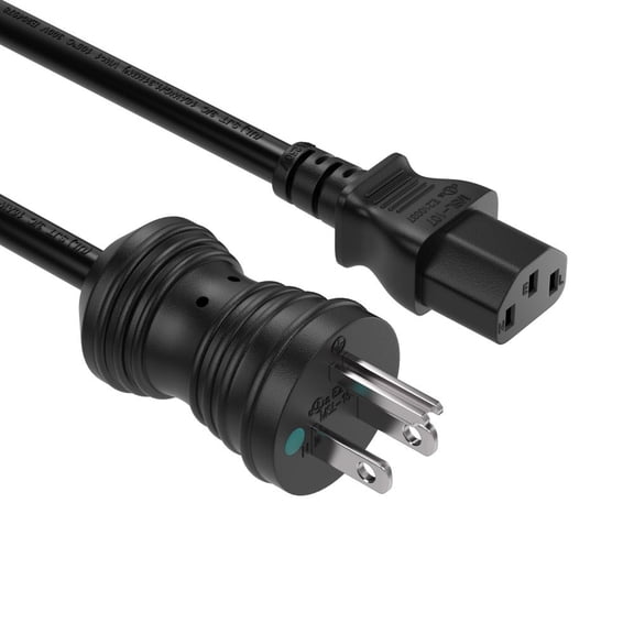 Cable Leader Hospital Grade Power Cord 3 ft - Black | NEMA 5-15P to IEC C13, 16 AWG, 13A, UL Listed