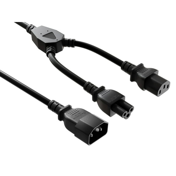 Cable Leader 36in C14 to C13 & C5 Y-Splitter Extension Power Cord