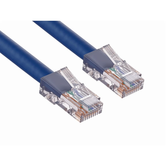 Cable Leader 3ft Cat5e UTP Non-Booted Ethernet Network Patch Cable 24AWG Bare Copper, Blue