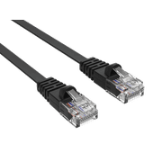 Cable Leader 3ft Cat6 Flat Ethernet Network Patch Cable UTP Snagless 32AWG Bare Copper, Black