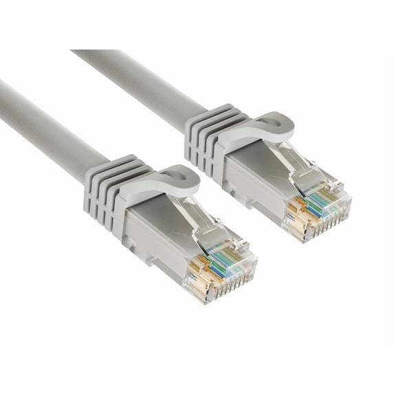 Cable Leader 3ft Cat6a UTP 10G Ethernet Network Patch Cable Snagless 24AWG Bare Copper, Gray