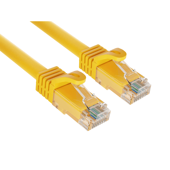 Cable Leader 3ft Cat6a UTP 10G Ethernet Network Patch Cable Snagless 24AWG Bare Copper, Yellow