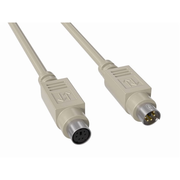 Cable Leader 3ft Mini-DIN6 Male to Female PS/2 Keyboard/Mouse Extension Cable, Beige