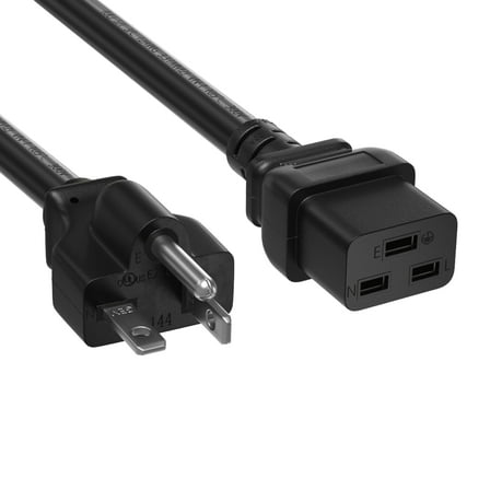 Cable Leader 3ft NEMA 5-20P to C19 Heavy Duty Power Cord 12AWG, Black