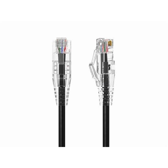 Cable Leader 3ft Slim Cat6 28AWG UTP Ethernet Network Patch Cable Snagless, Black