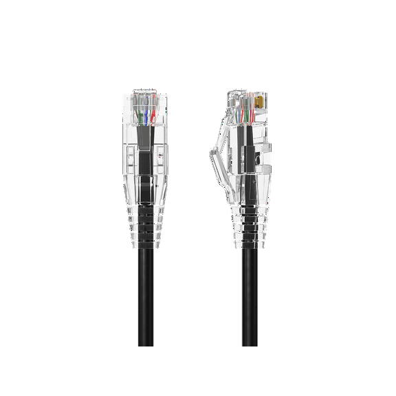 Cable Leader 3ft Slim Cat6a 28AWG UTP Ethernet Network Patch Cable, Black