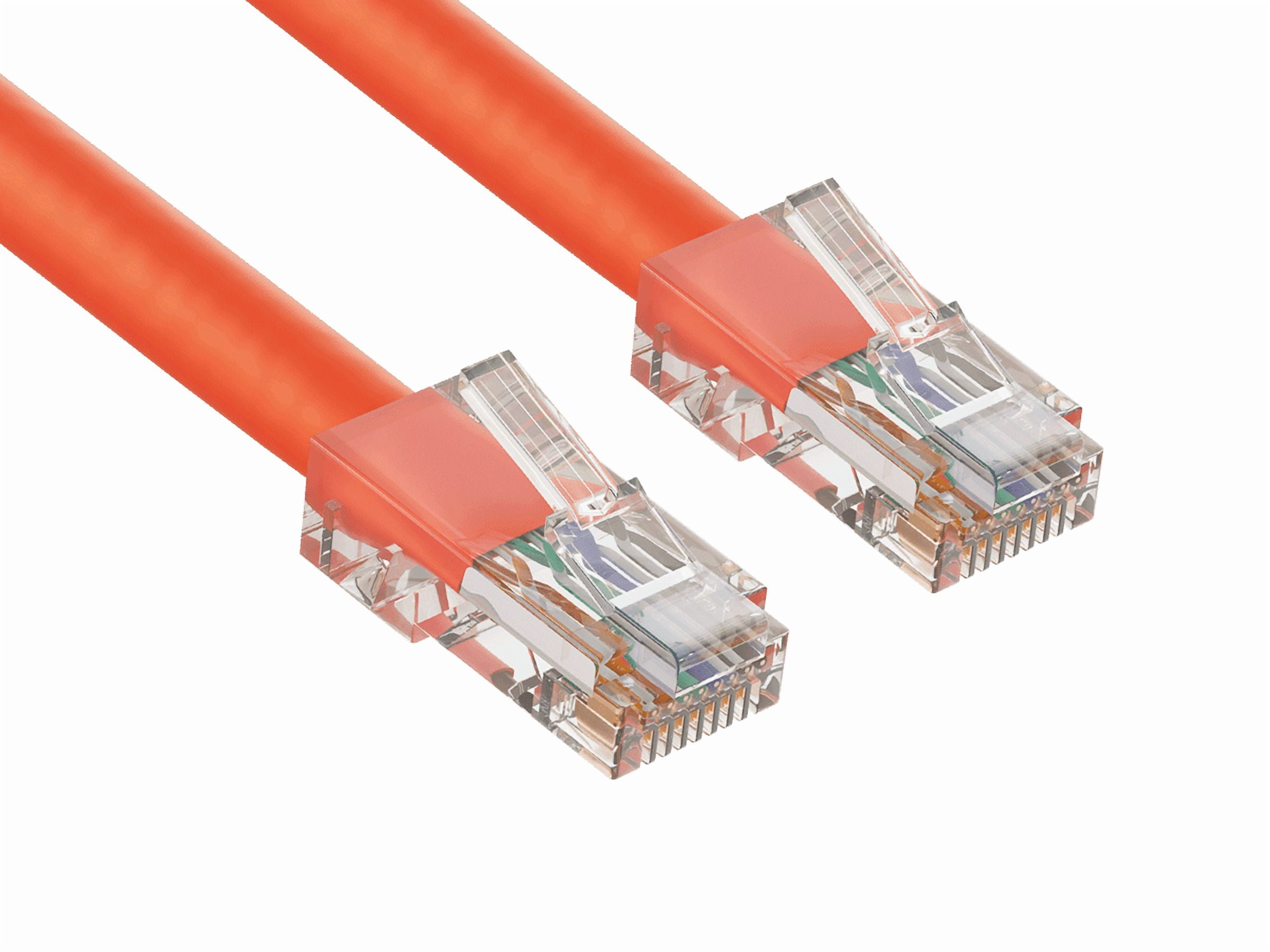 Cable Leader 50ft Cat5e UTP Non-Booted Ethernet Network Patch Cable 24AWG Bare Copper, Orange