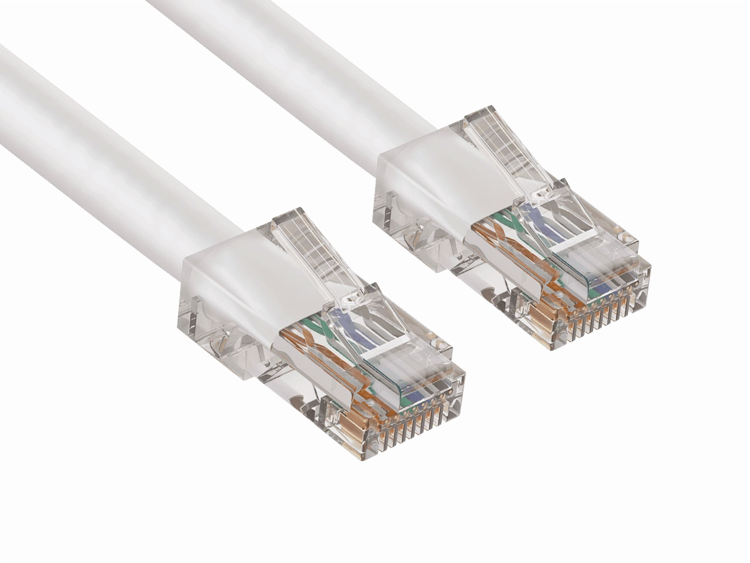 Cable Leader 50ft Cat5e UTP Non-Booted Ethernet Network Patch Cable 24AWG Bare Copper, White
