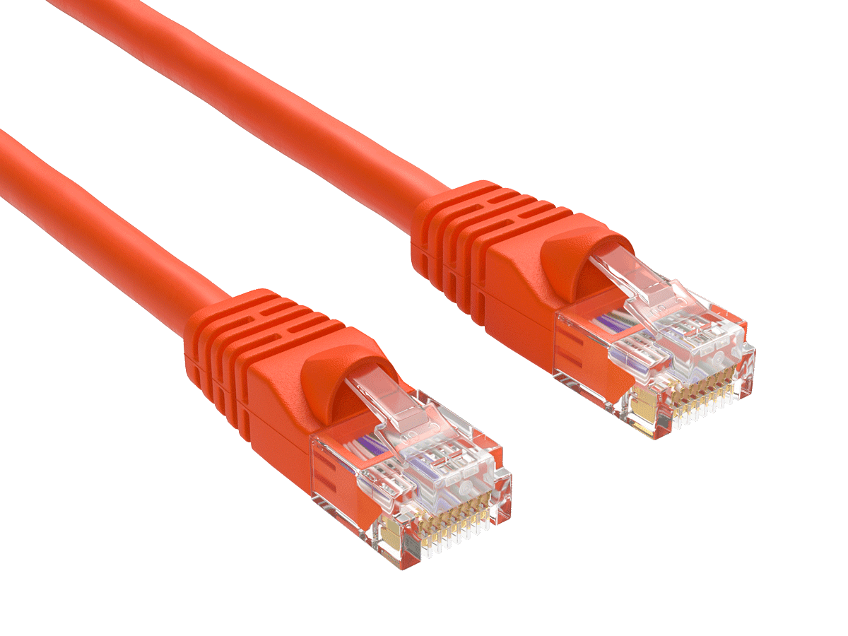 Cable Leader 50ft Cat6 Crossover UTP Ethernet Network Patch Cable Snagless 24AWG Bare Copper, Orange