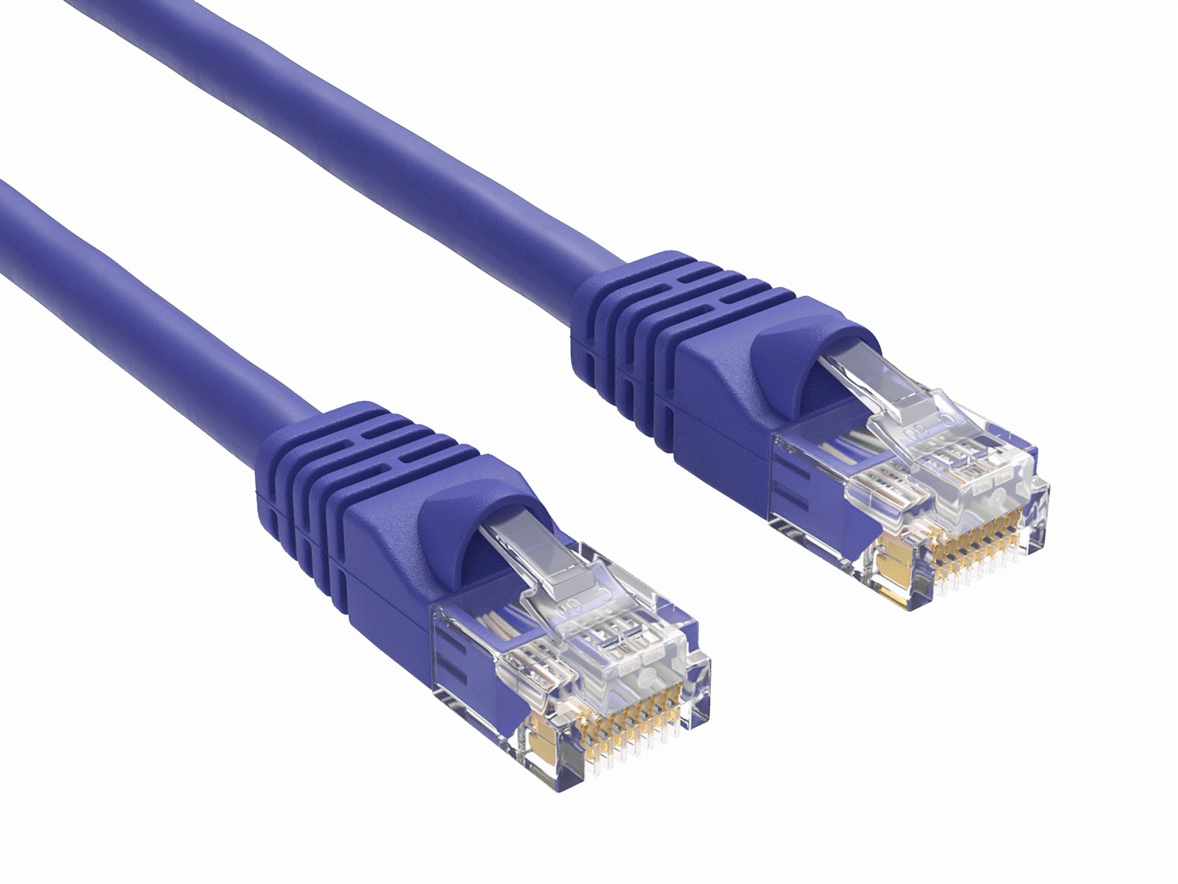 Cable Leader 50ft Cat6 UTP Ethernet Network Patch Cable Snagless 24AWG Bare Copper, Purple