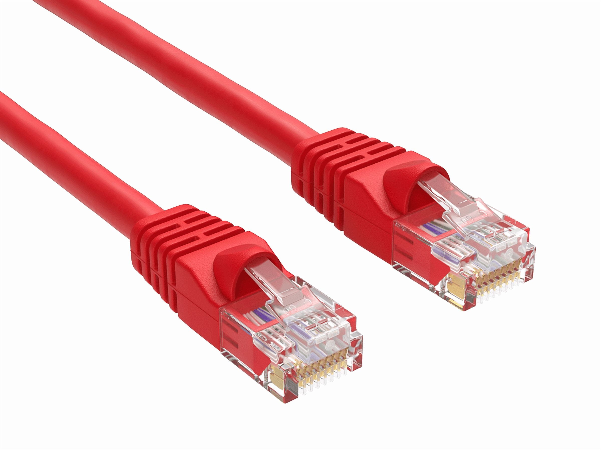 Cable Leader 50ft Cat6 UTP Ethernet Network Patch Cable Snagless 24AWG Bare Copper, Red