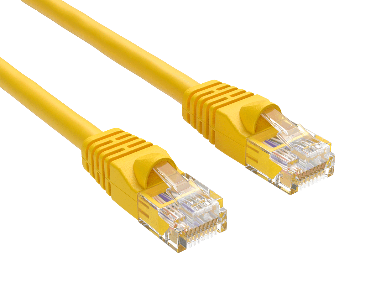 Cable Leader 50ft Cat6 UTP Ethernet Network Patch Cable Snagless 24AWG Bare Copper, Yellow
