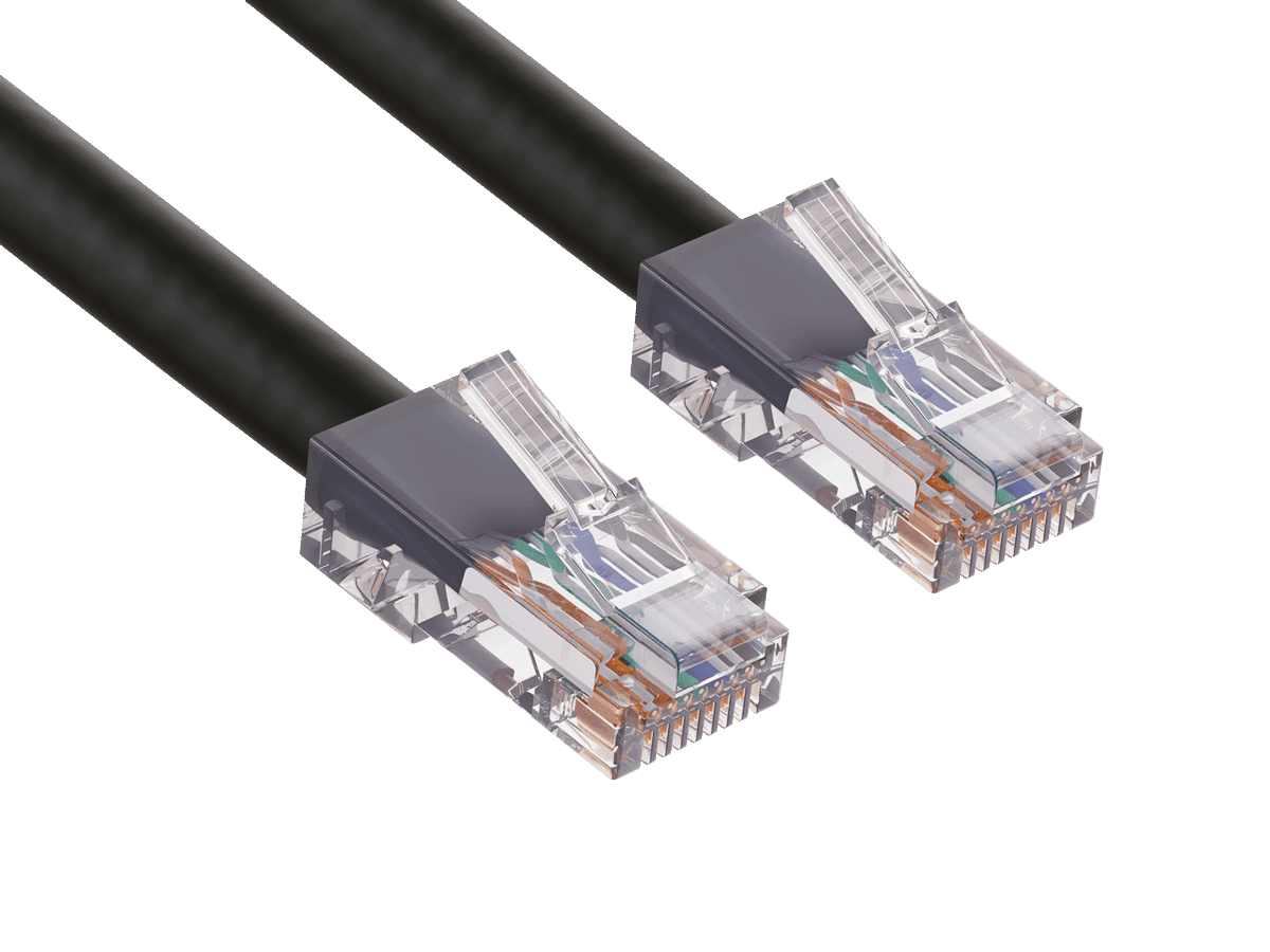 Cable Leader 50ft Cat6 UTP Non-Booted Ethernet Network Patch Cable 24AWG Bare Copper, Black