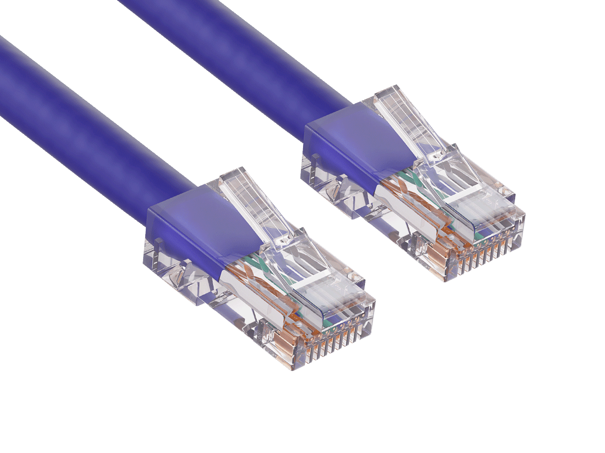 Cable Leader 50ft Cat6 UTP Non-Booted Ethernet Network Patch Cable 24AWG Bare Copper, Purple