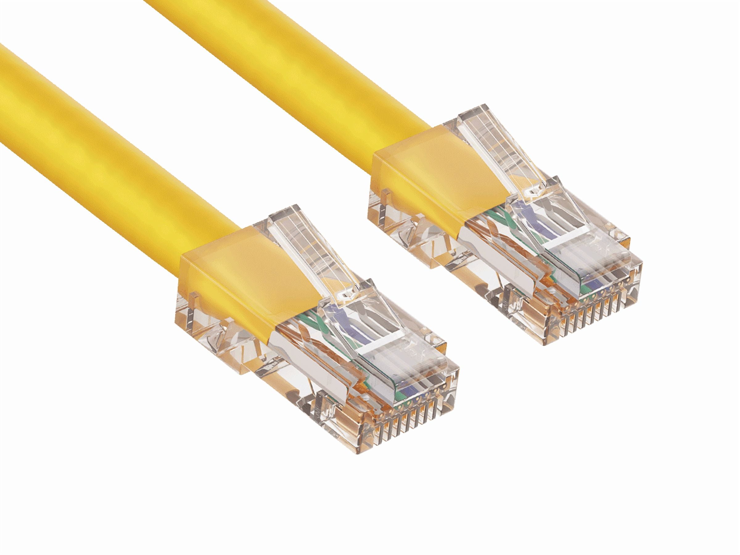 Cable Leader 50ft Cat6 UTP Non-Booted Ethernet Network Patch Cable 24AWG Bare Copper, Yellow