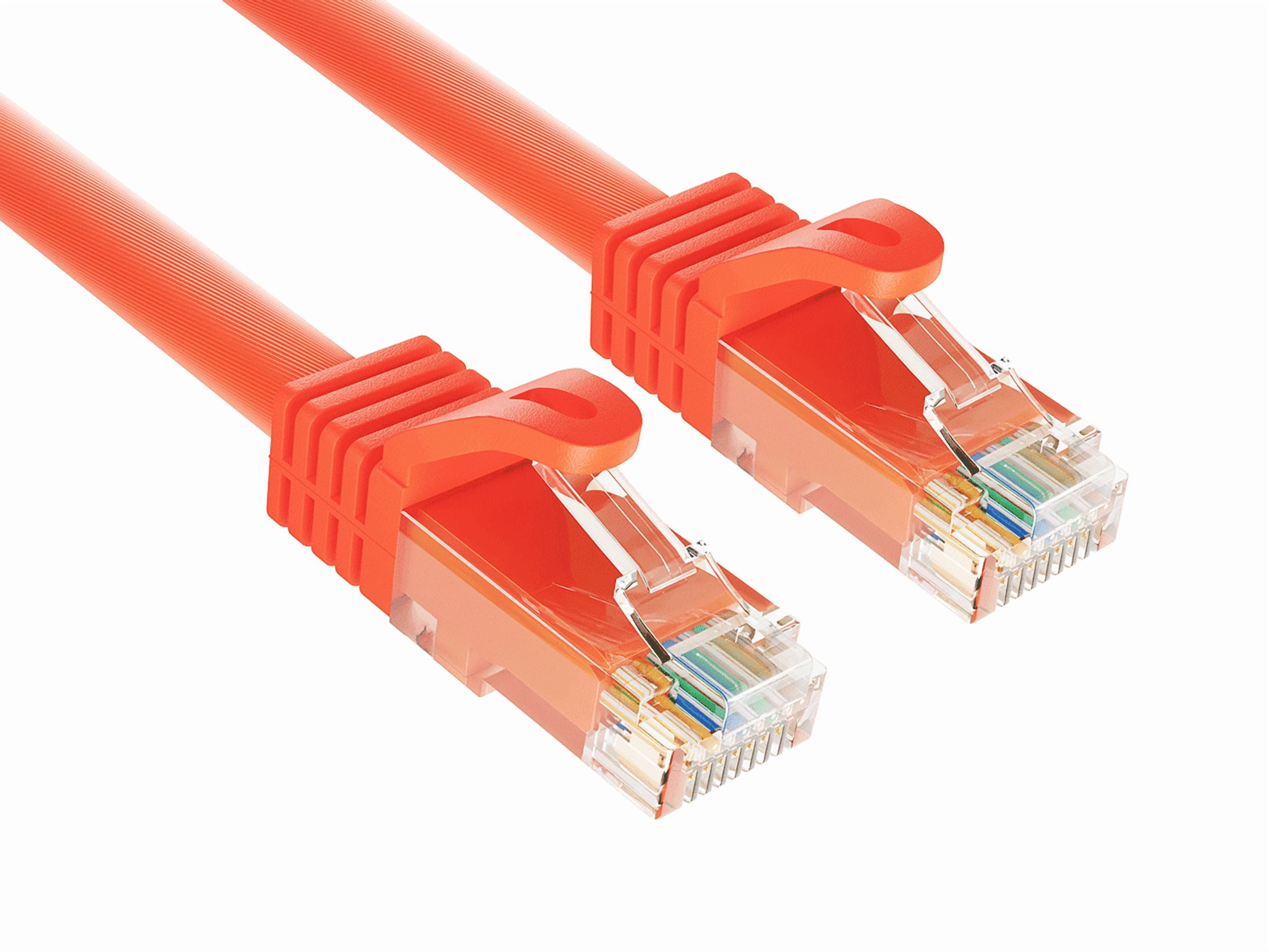 Cable Leader 50ft Cat6a UTP 10G Ethernet Network Patch Cable Snagless 24AWG Bare Copper, Orange