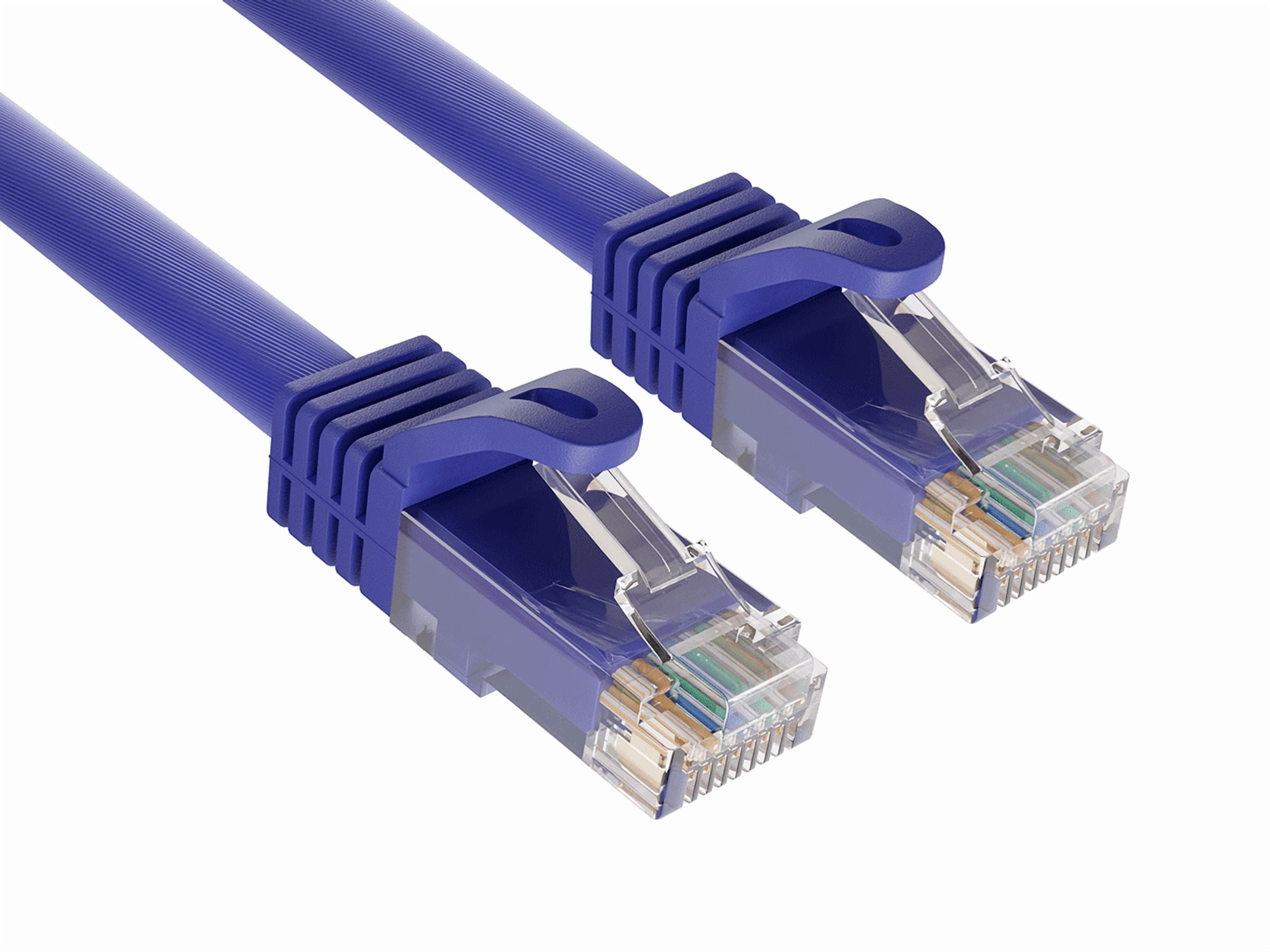 Cable Leader 50ft Cat6a UTP 10G Ethernet Network Patch Cable Snagless 24AWG Bare Copper, Purple