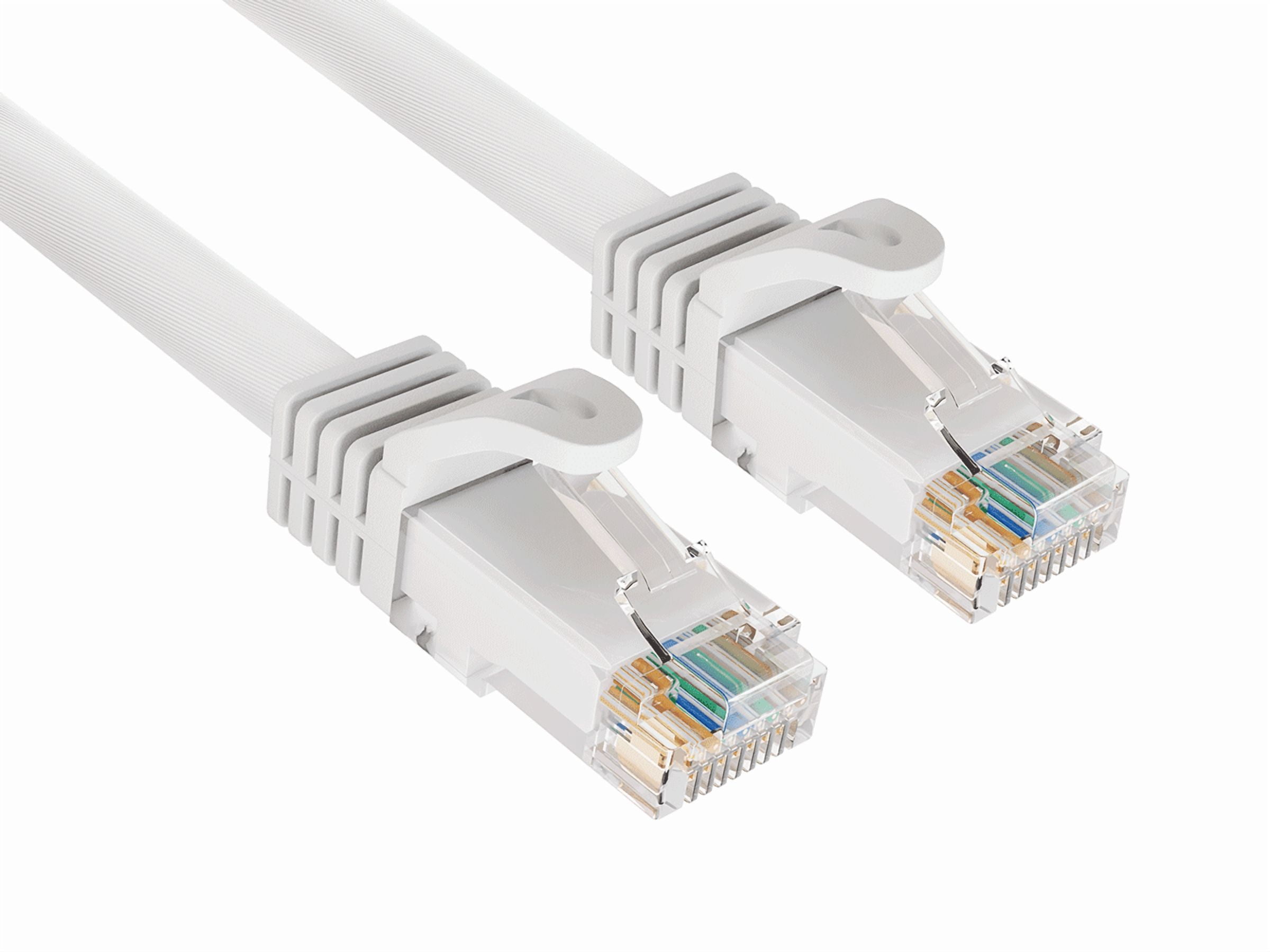 Cable Leader 50ft Cat6a UTP 10G Ethernet Network Patch Cable Snagless 24AWG Bare Copper, White
