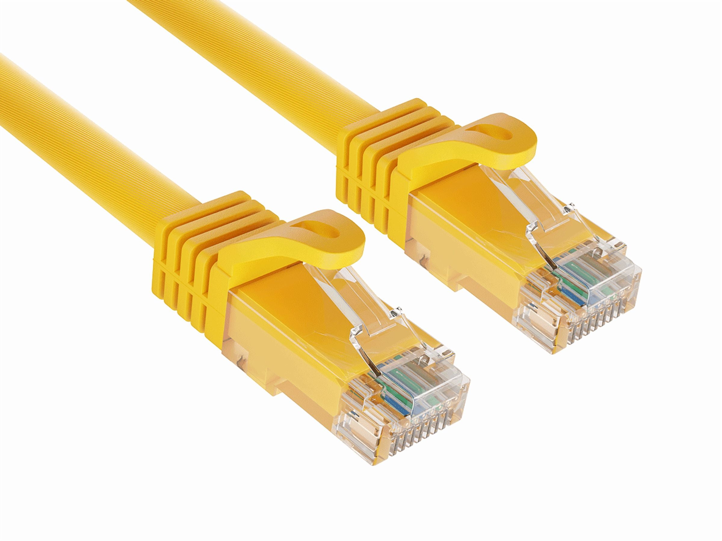 Cable Leader 50ft Cat6a UTP 10G Ethernet Network Patch Cable Snagless 24AWG Bare Copper, Yellow