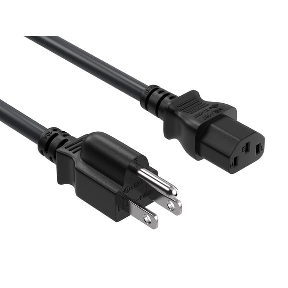 Cable Leader PC Power Cord 5 ft - Black | NEMA 5-15P to IEC 320 C13, 18 AWG, 10A, UL Listed