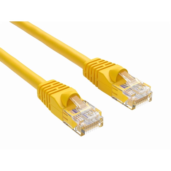 Cable Leader 5ft Cat5e UTP Ethernet Network Patch Cable Snagless 24AWG Bare Copper, Yellow