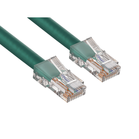 Cable Leader 5ft Cat5e UTP Non-Booted Ethernet Network Patch Cable 24AWG Bare Copper, Green
