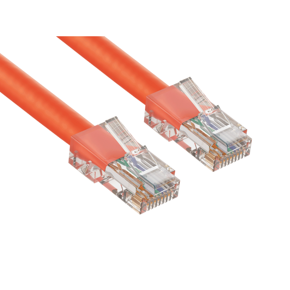Cable Leader Cat 5e Ethernet Cable 5 ft - Orange | Cat5e Non-Booted RJ45 LAN Patch Cord, UTP