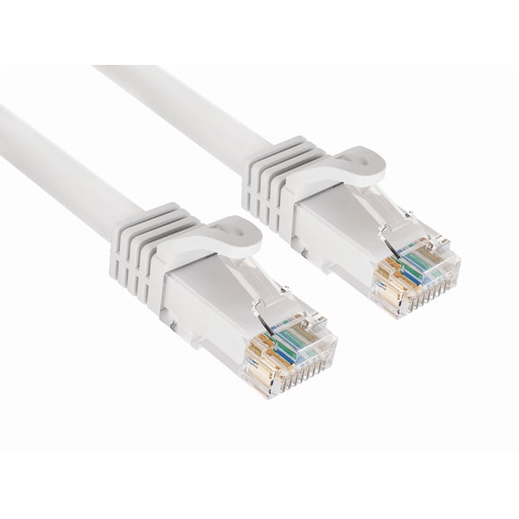 Cable Leader 5ft Cat6a UTP 10G Ethernet Network Patch Cable Snagless 24AWG Bare Copper, White
