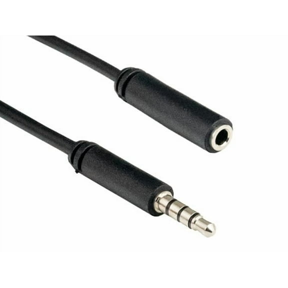 Cable Leader 6ft 3.5mm TRRS Male to Female Audio & Microphone TRRS Extension Cable, Black