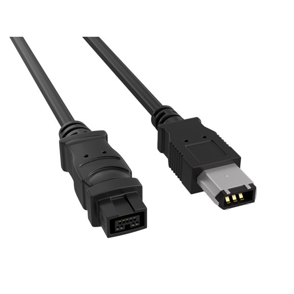 Cable Leader 6ft IEEE 1394b FireWire 800 9-pin to 6-pin Male to Male Data Transfer Cable, Black