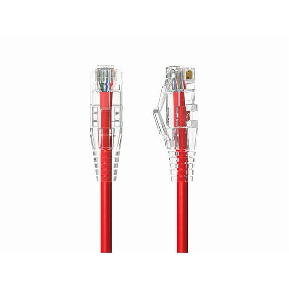 Cable Leader 6ft Slim Cat6 28AWG UTP Ethernet Network Patch Cable Snagless, Red