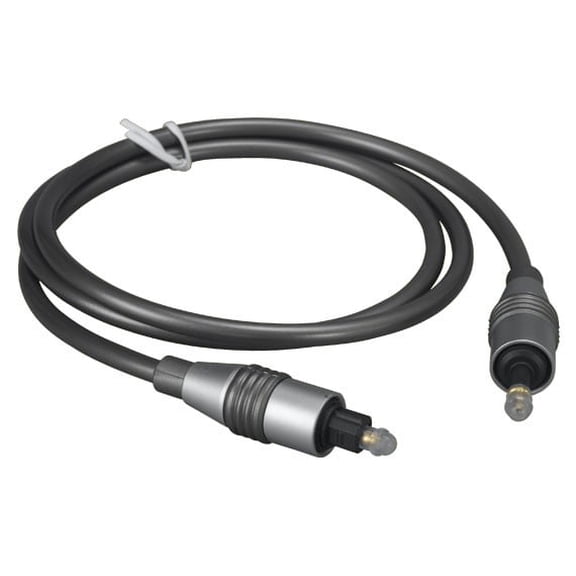 Cable Leader 6ft Mini Toslink to Toslink Optical Cable, Molded Type, Male to Male, Gray