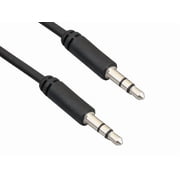 Cable Leader 6ft Ultra Slim 3.5mm Male to Male Stereo Audio AUX Cable, Black
