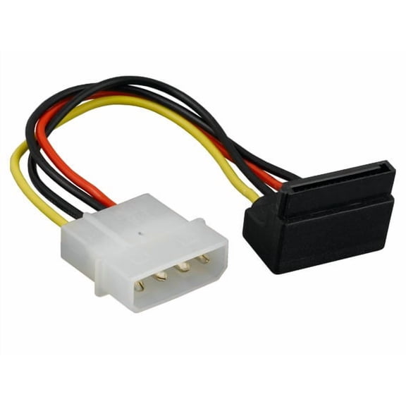 Cable Leader 6in 5.25" Male to SATA 15-pin Right Angle Female Power Cable