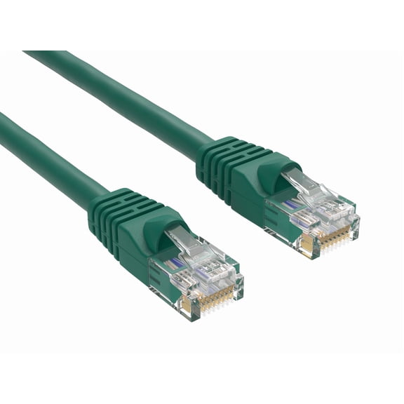 Cable Leader 75ft Cat5e UTP Ethernet Network Patch Cable Snagless 24AWG Bare Copper, Green