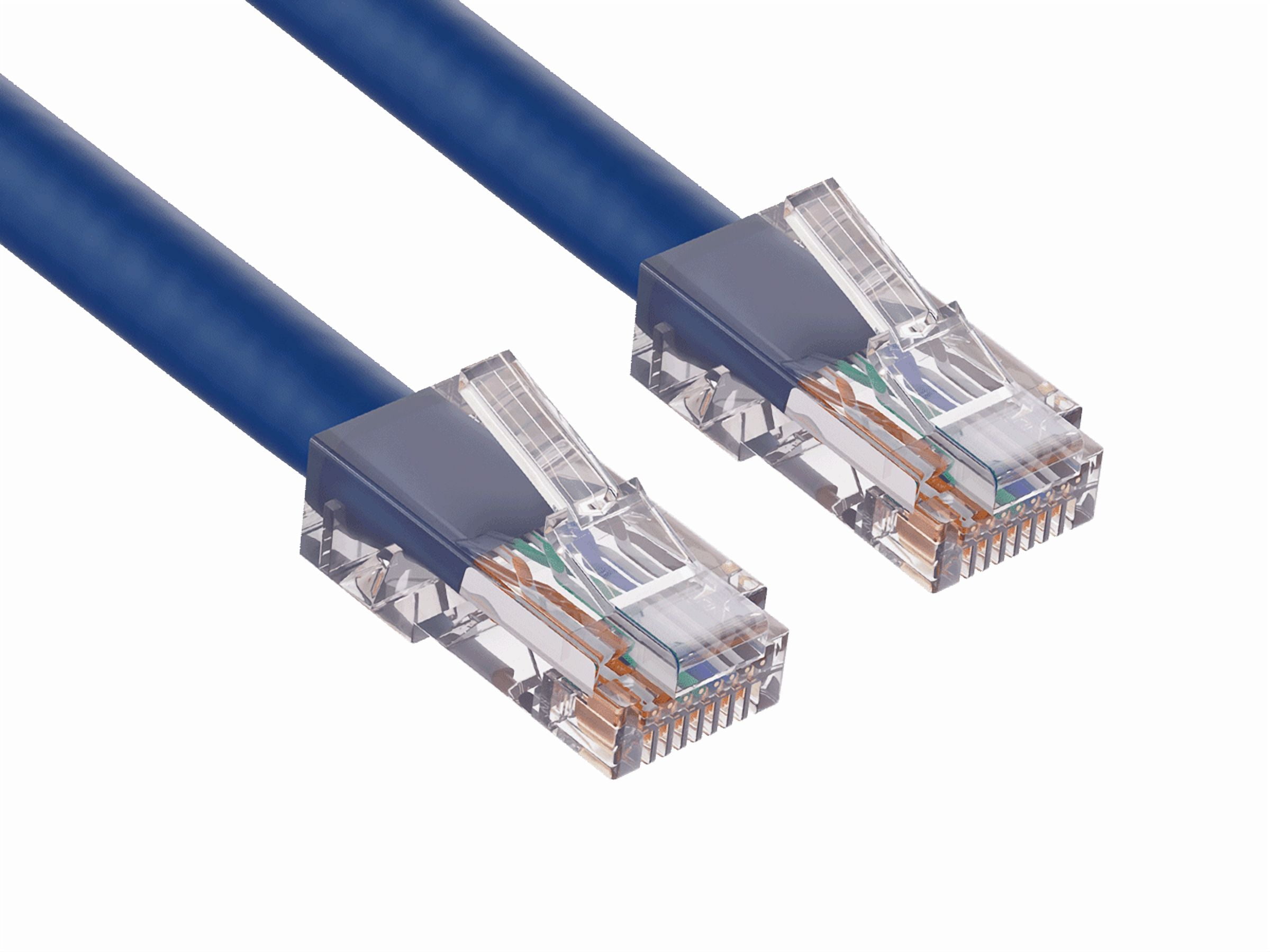 Cable Leader 75ft Cat6 UTP Non-Booted Ethernet Network Patch Cable 24AWG Bare Copper, Blue