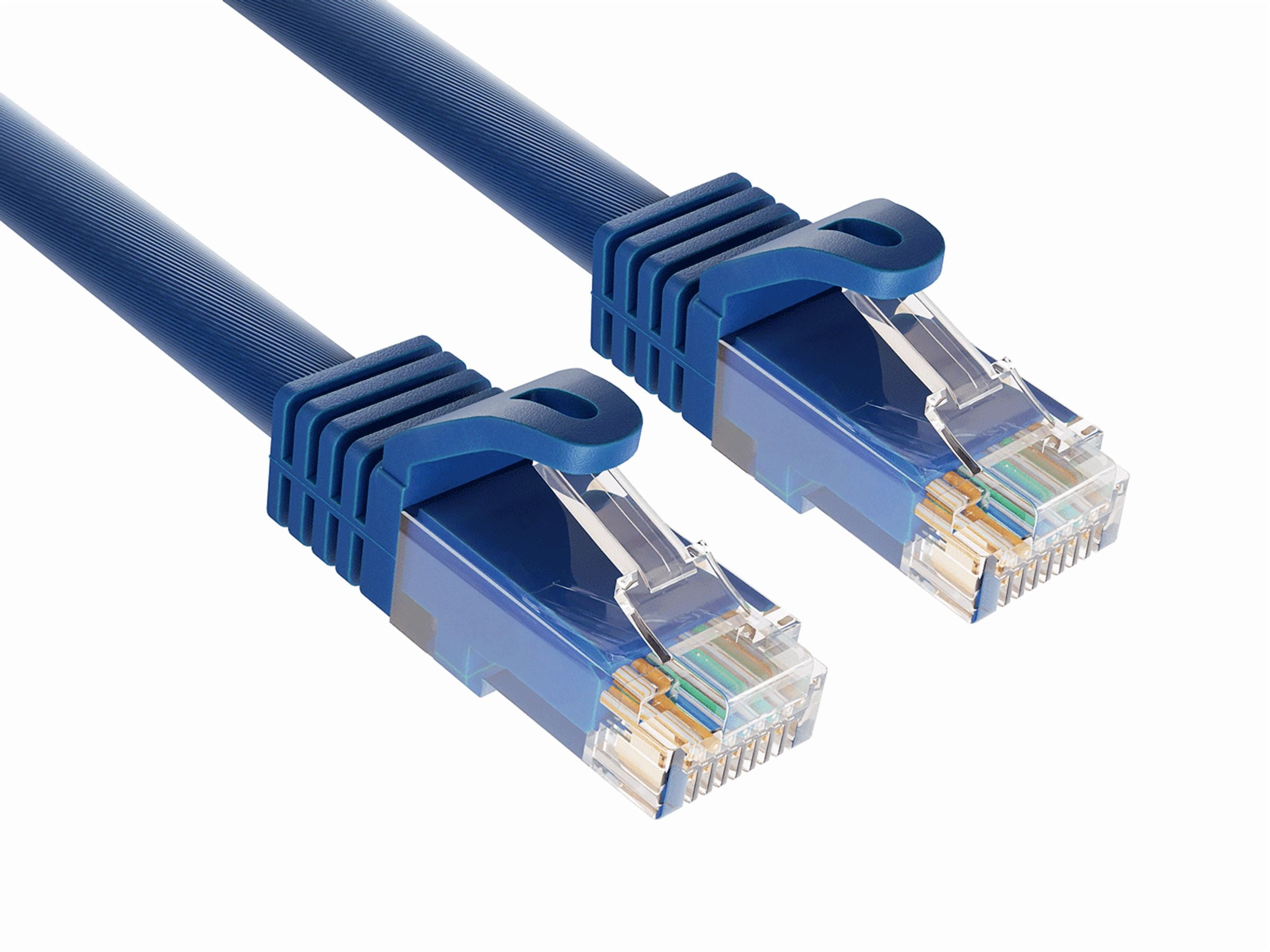 Cable Leader 75ft Cat6a UTP 10G Ethernet Network Patch Cable Snagless 24AWG Bare Copper, Blue