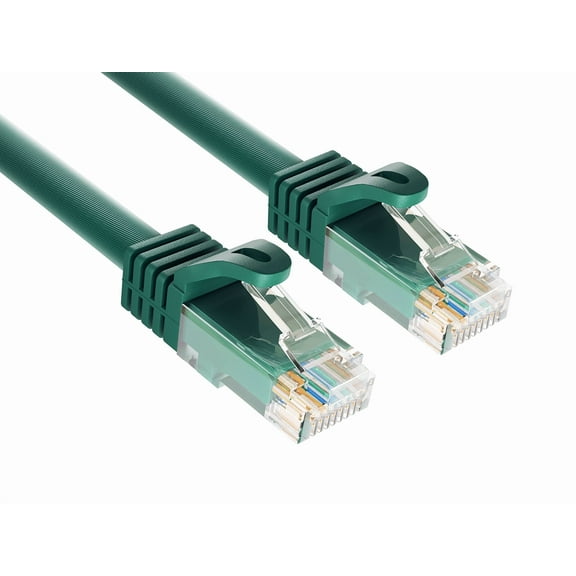 Cable Leader 7ft Cat6a UTP 10G Ethernet Network Patch Cable Snagless 24AWG Bare Copper, Green