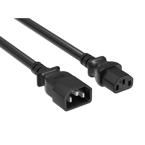 Cable Leader 8 ft 14 AWG Computer Power Extension Cord IEC320 C13 to IEC320 C14
