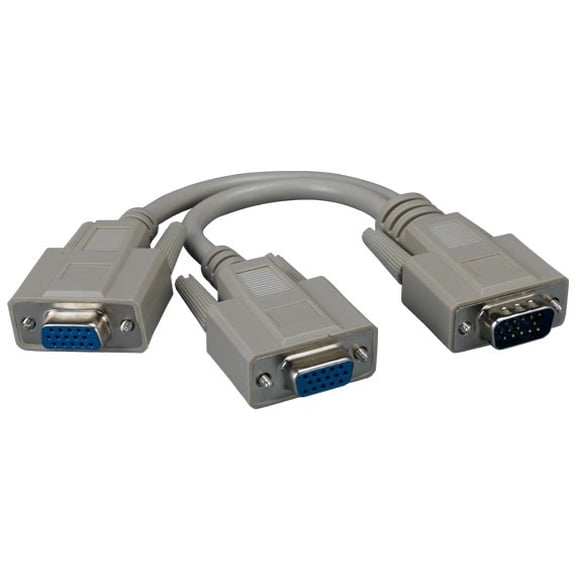 Cable Leader 8in One HD15 Male to Two HD15 Female VGA Splitter Cable